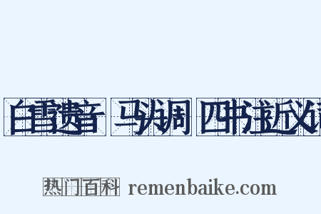 白雪遗音·马头调·四书注近义词是什么意思的图片